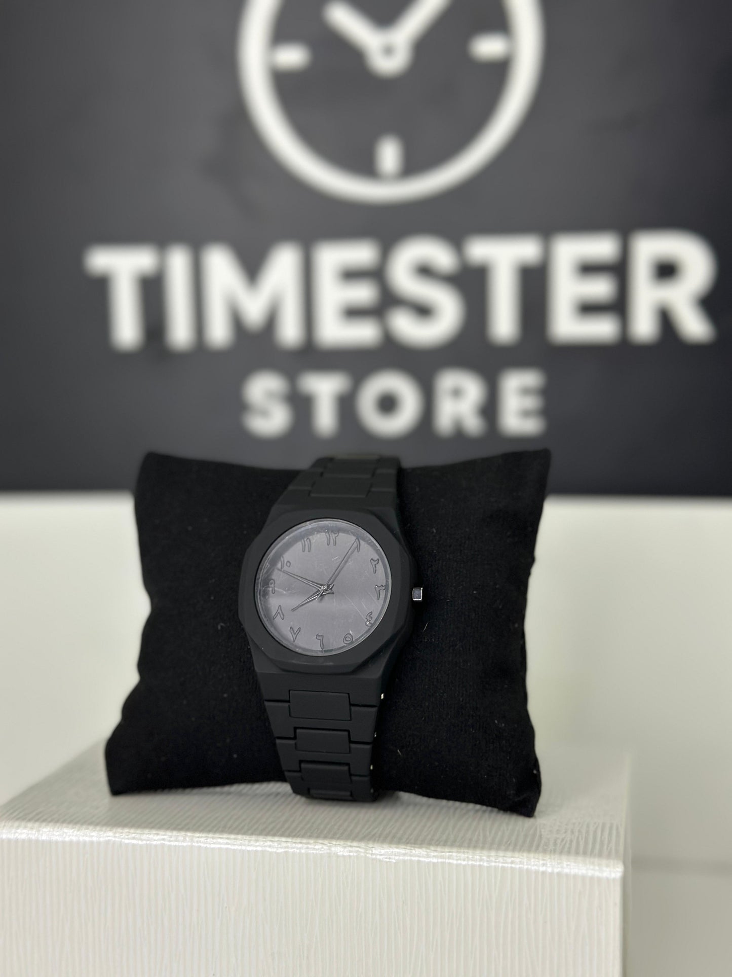 Original black arabic aura watch with fiber material