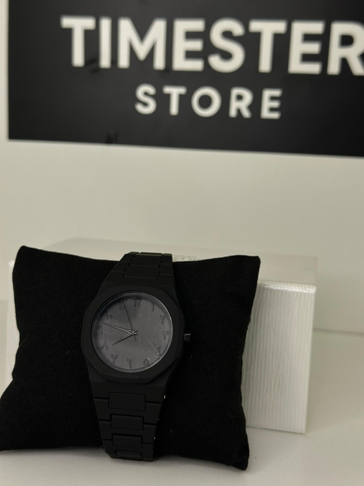 Original black arabic aura watch with fiber material