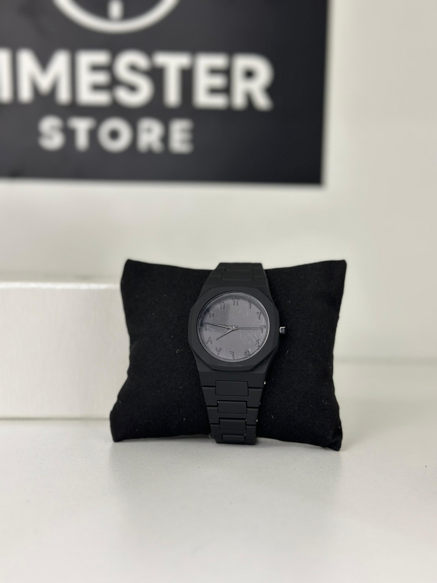Original black arabic aura watch with fiber material