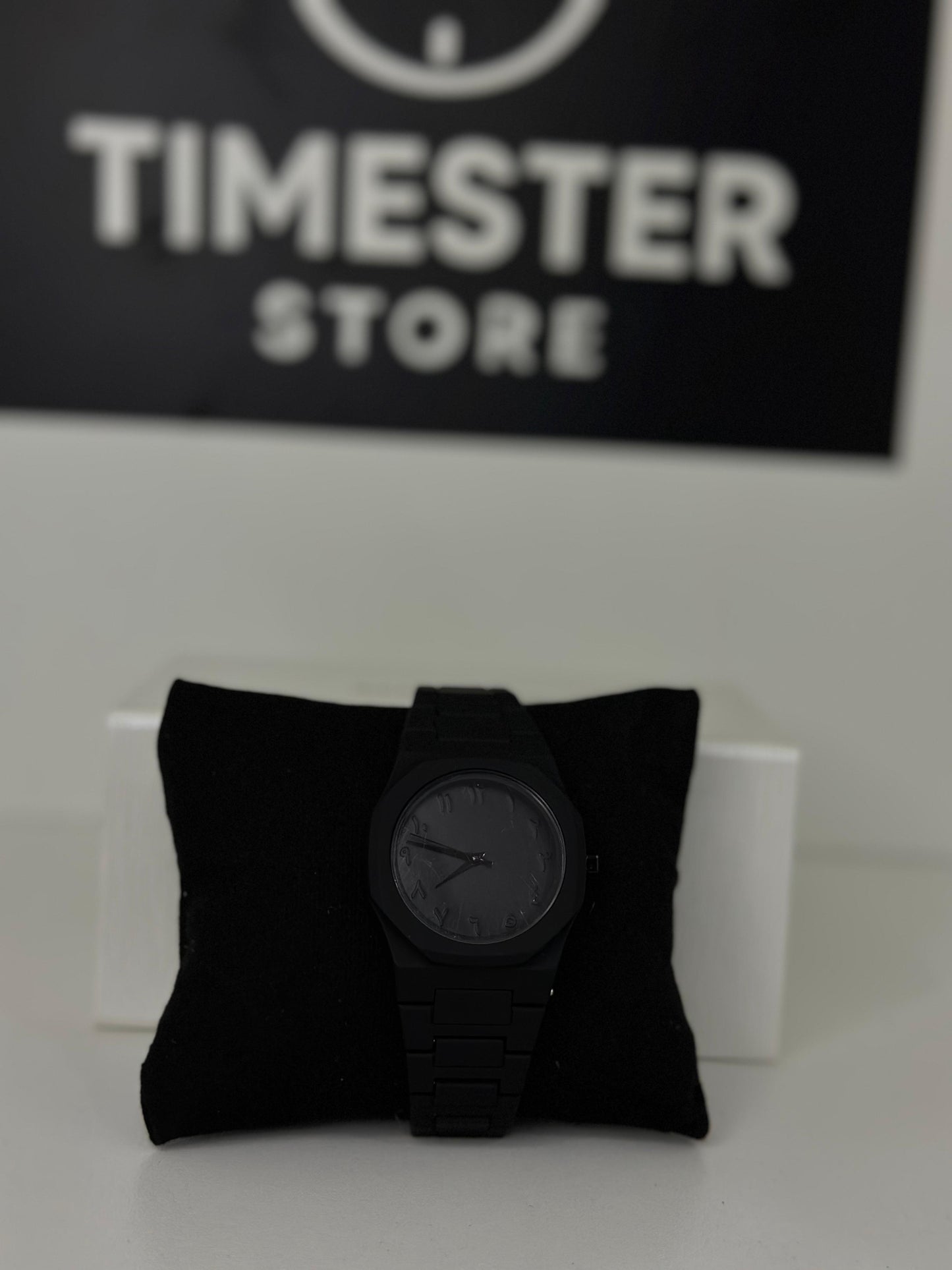 Original black arabic aura watch with fiber material