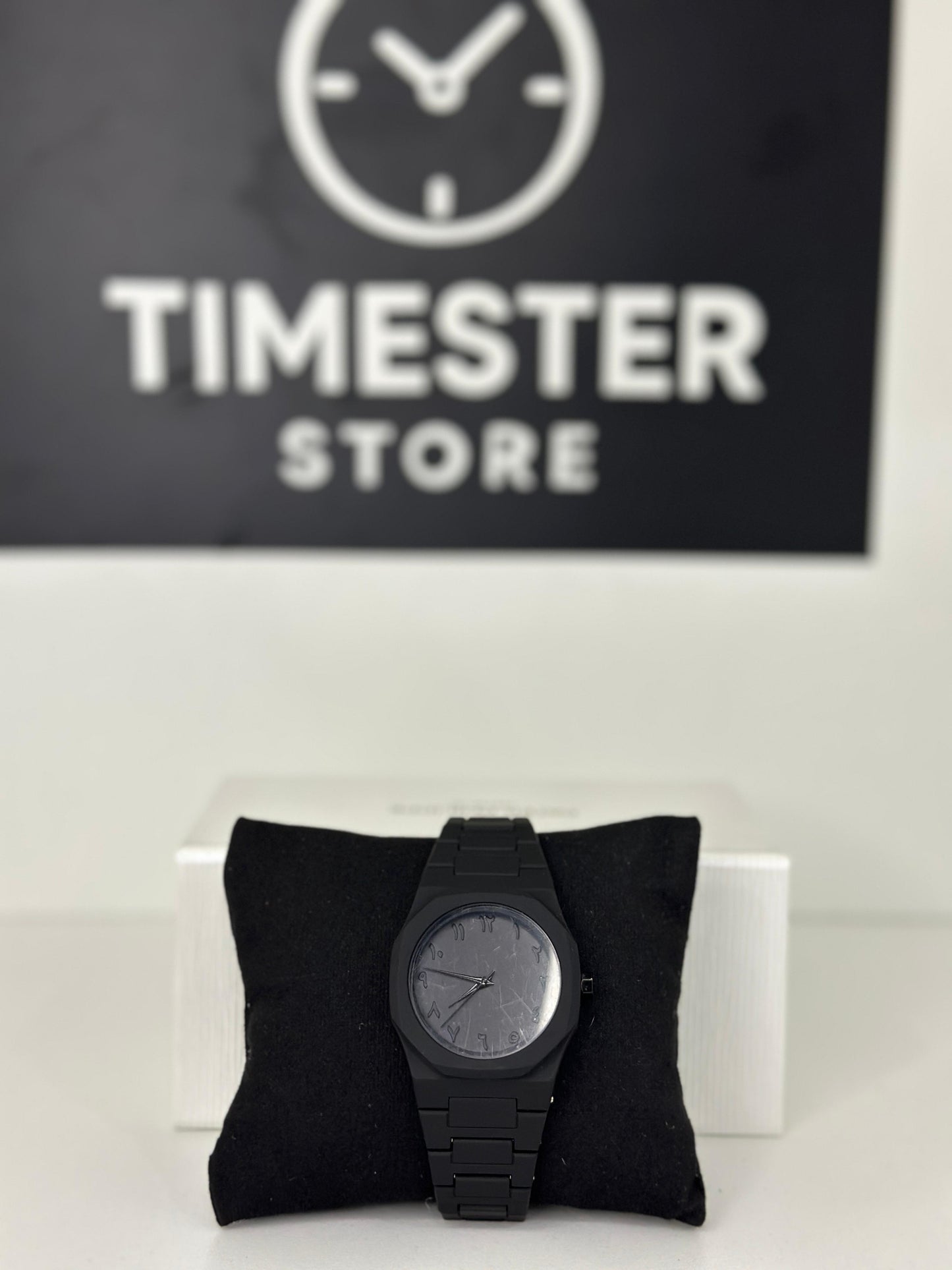Original black arabic aura watch with fiber material