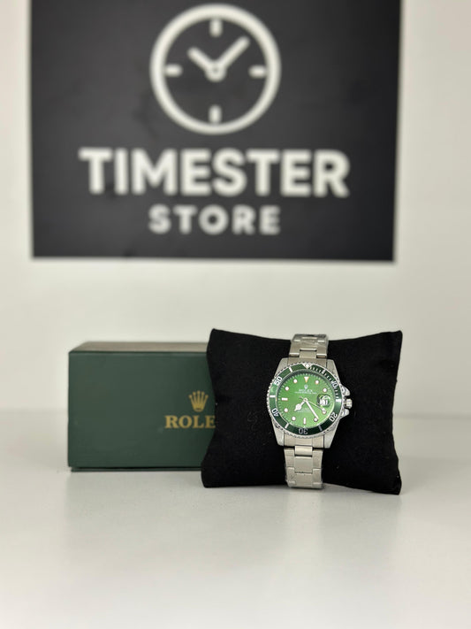 Rolex submariner silver with Racing Green rotating dial with date