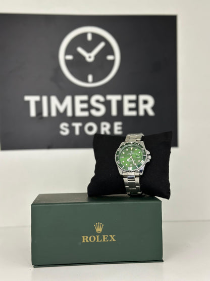 Rolex submariner silver with Racing Green rotating dial with date