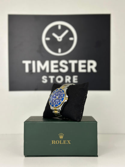 Rolex submariner silver with blue rotating dial with date
